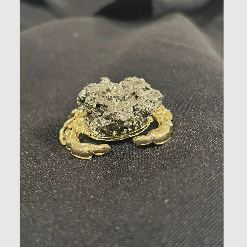 Pyrite Crystal Crab Figurine Decor New